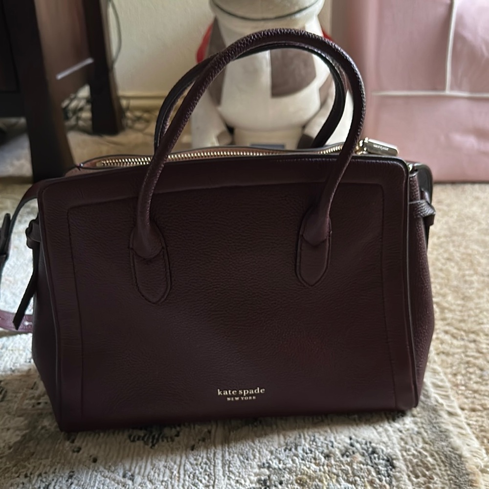 Kate Spade Purple Satchel with Silver Hardware
